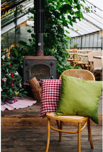 Lněný povlak na polštář 50x50 cm Red Gingham – Linen Tales
