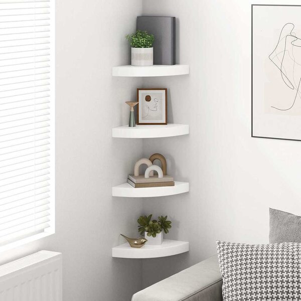 VidaXL Nástěnné rohové police 4 ks 25 x 25 x 3,8 cm MDF [323903] Barva: Betonová šedá