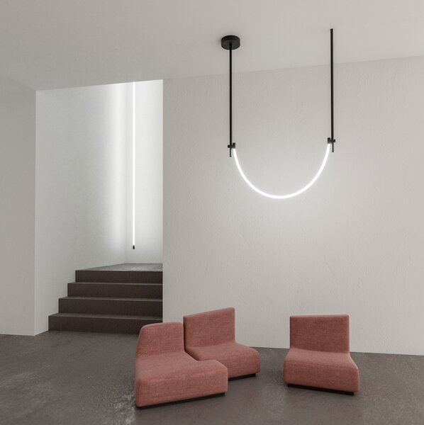 ZAHO Závěsné LED svítidlo BRICKS 1, d. 110 cm, 24W Barva: Bílá, Teplota světla: 3000K - teplá bílá, Stmívání, řízení: ON/OFF (bez stmívání)