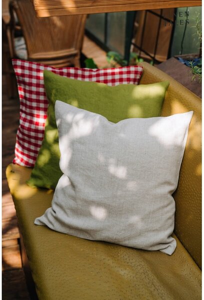Lněný povlak na polštář 50x50 cm Red Gingham – Linen Tales