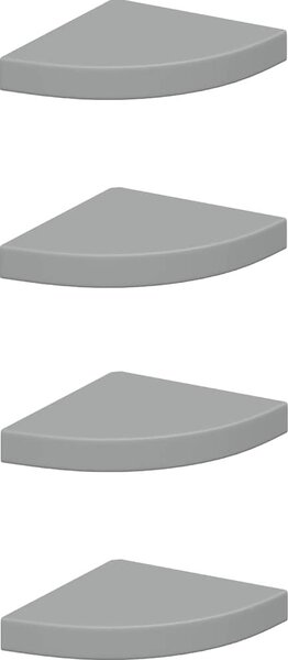 VidaXL Nástěnné rohové police 4 ks 25 x 25 x 3,8 cm MDF [323903] Barva: Betonová šedá
