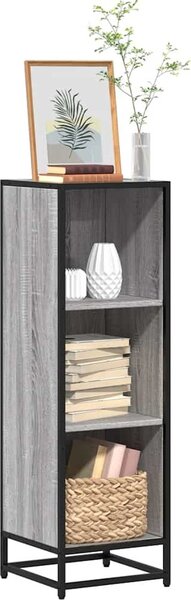 VidaXL Knihovna kompozitní dřevo, materiál kompozitní dřevo, kov [849156] Barva: kouřový dub, Velikost: 33.5 x 33 x 107.5 cm