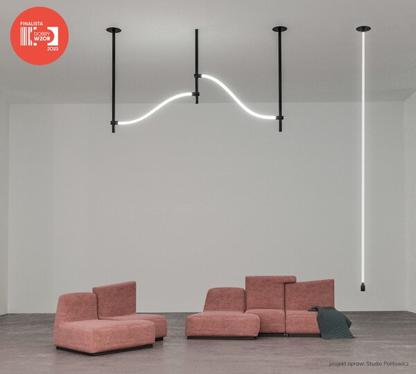ZAHO Závěsné LED svítidlo BRICKS 2, d. 227,6 cm, 45W, 24V DC Barva: Bílá, Teplota světla: 3000K - teplá bílá, Stmívání, řízení: ON/OFF (bez stmívání)