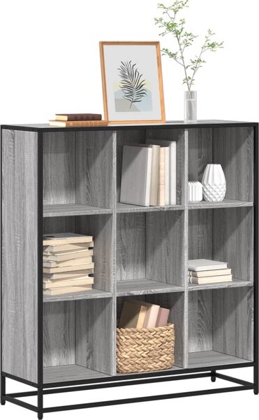 VidaXL Knihovna kompozitní dřevo, materiál kompozitní dřevo, kov [849156] Barva: kouřový dub, Velikost: 33.5 x 33 x 107.5 cm