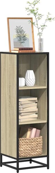 VidaXL Knihovna kompozitní dřevo, materiál kompozitní dřevo, kov [849156] Barva: kouřový dub, Velikost: 33.5 x 33 x 107.5 cm