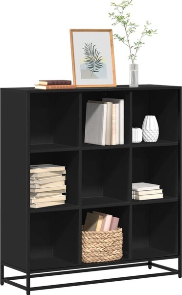 VidaXL Knihovna kompozitní dřevo, materiál kompozitní dřevo, kov [849156] Barva: kouřový dub, Velikost: 33.5 x 33 x 107.5 cm