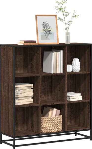 VidaXL Knihovna kompozitní dřevo, materiál kompozitní dřevo, kov [849156] Barva: kouřový dub, Velikost: 33.5 x 33 x 107.5 cm