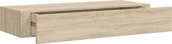 VidaXL Nástěnné police se zásuvkou 2 ks 60 x 23,5 x 10 cm MDF [330262] Barva: Černá