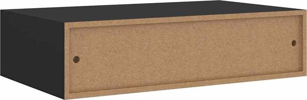 VidaXL Nástěnná police se zásuvkou 40 x 23,5 x 10 cm MDF [330243] Barva: Černá