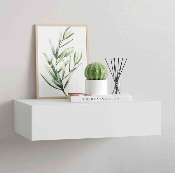 VidaXL Nástěnná police se zásuvkou 40 x 23,5 x 10 cm MDF [330243] Barva: Černá