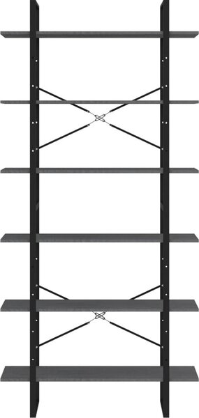 VidaXL Vysoký regál 100 x 30 x 210 cm masivní borové dřevo [806566] Barva: Šedá