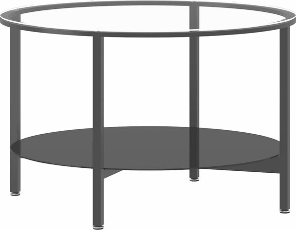 VidaXL Čajový stolek černý a bílý mramor 70 cm tvrzené sklo [331618] Barva: Černá a průhledná