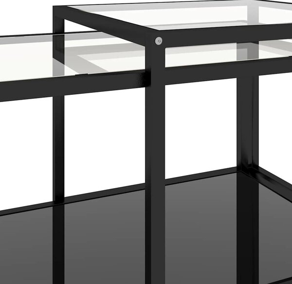 VidaXL Čajové stolky 2 ks tvrzené sklo černé [331614] Barva: transparentní