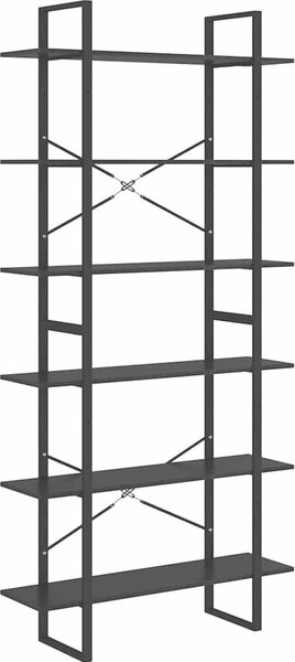 VidaXL Vysoký regál 100 x 30 x 210 cm masivní borové dřevo [806566] Barva: Šedá