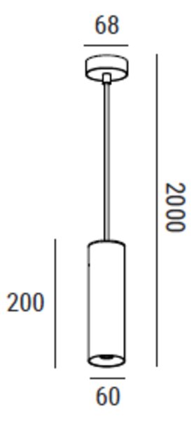 ZAHO Závěsné LED svítidlo CAPS SD, 6W, v. 200 mm, 60° Barva: Bílá, Teplota světla: 3000K - teplá bílá, Stmívání, řízení: ON/OFF (bez stmívání)
