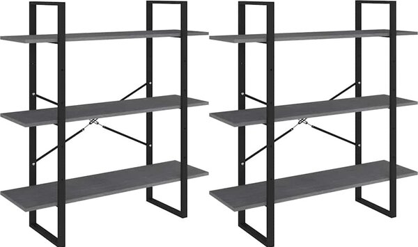 VidaXL Vysoký regál 100 x 30 x 210 cm masivní borové dřevo [806566] Barva: Šedá