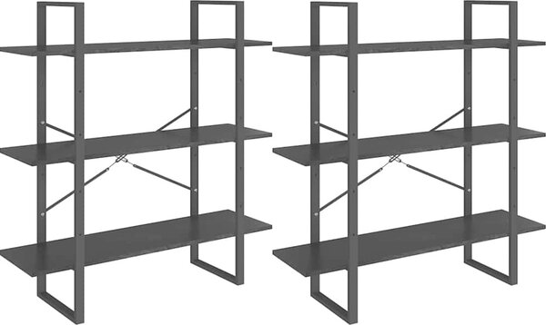 VidaXL Vysoký regál 100 x 30 x 210 cm masivní borové dřevo [806566] Barva: Šedá