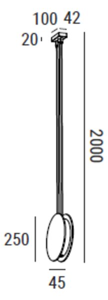 ZAHO Závěsné LED svítidlo IGNIS, 6W, v. 250 mm, 55° Barva: Bílá, Teplota světla: 3000K - teplá bílá