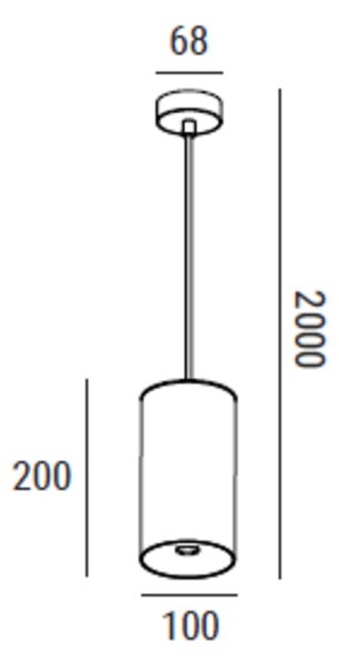 ZAHO Závěsné LED svítidlo CAPS SD, 10W, v. 200 mm, 60° Barva: Bílá, Teplota světla: 3000K - teplá bílá, Stmívání, řízení: ON/OFF (bez stmívání)