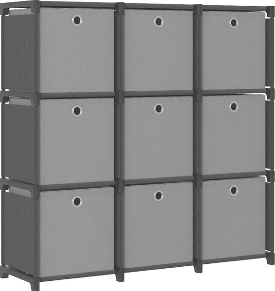 VidaXL Výstavní police 9 přihrádek s boxy 103x30x107,5 cm textil [322613] Barva: Šedá