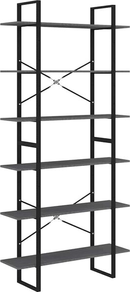 VidaXL Vysoký regál 100 x 30 x 210 cm masivní borové dřevo [806566] Barva: Šedá