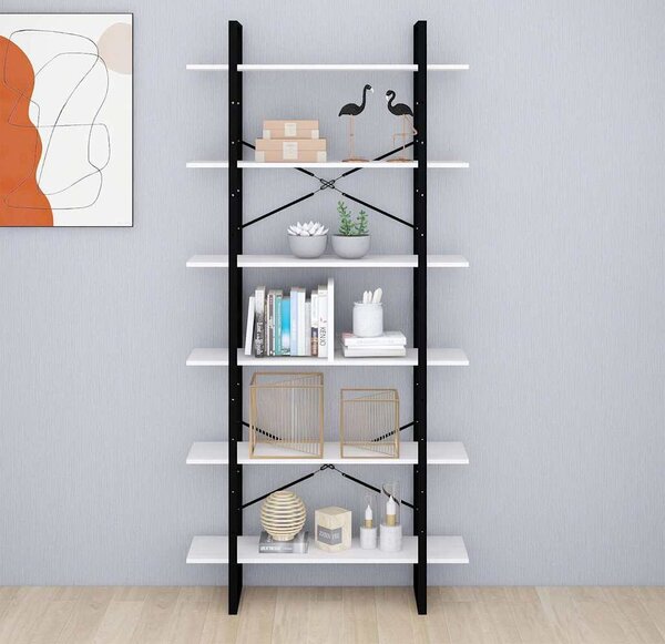VidaXL Vysoký regál 100 x 30 x 210 cm masivní borové dřevo [806566] Barva: Šedá