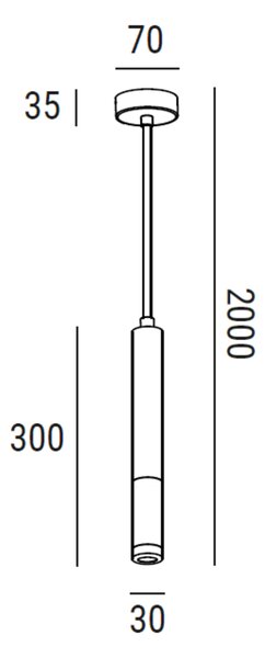 ZAHO Závěsné LED svítidlo FIT, 6W, v. 300 mm, 55° Barva: Bílá, Teplota světla: 3000K - teplá bílá