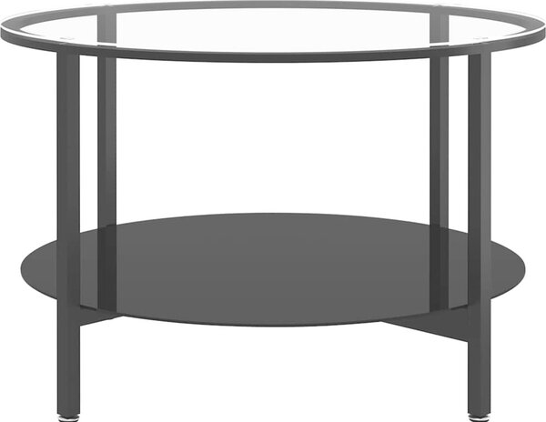 VidaXL Čajový stolek černý a bílý mramor 70 cm tvrzené sklo [331618] Barva: Černá a průhledná