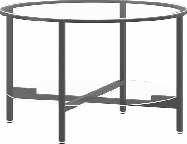 VidaXL Čajový stolek černý a bílý mramor 70 cm tvrzené sklo [331618] Barva: Černá a průhledná