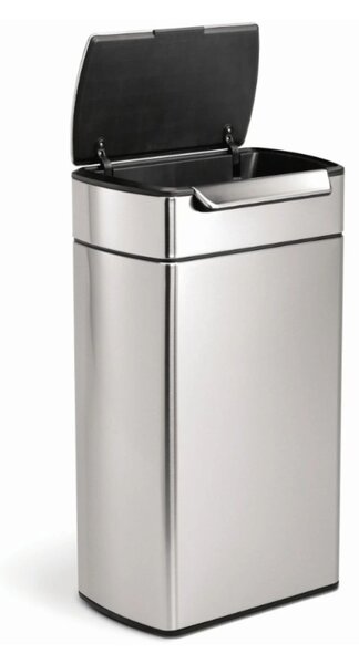 Dotykový odpadkový koš Simplehuman – 40 l, hranatý, matná nerez ocel, FPP