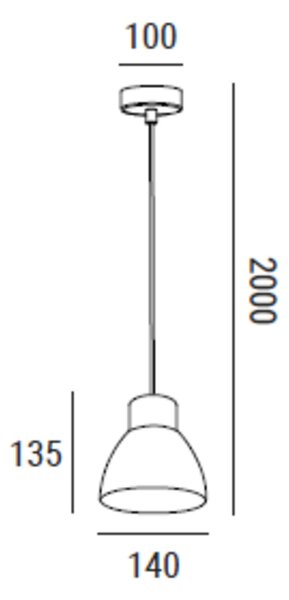 ZAHO Závěsné svítidlo TERIA, 1xE27, ø 140 mm Barva: Bílá