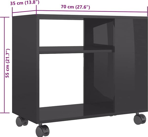 VidaXL Odkládací stolek 70 x 35 x 60,5 cm, konstrukční dřevo [802128] Barva: Bílá