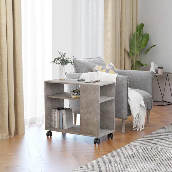 VidaXL Odkládací stolek 70 x 35 x 60,5 cm, konstrukční dřevo [802128] Barva: Betonová šedá