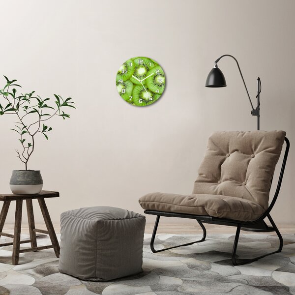 Skleněné nástěnné hodiny kulaté Kiwi pl_zso_30_f_67162622