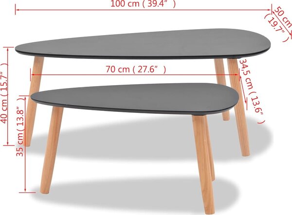 VidaXL Konferenční stolky 2 ks masivní borové dřevo [244732] Barva: Bílá