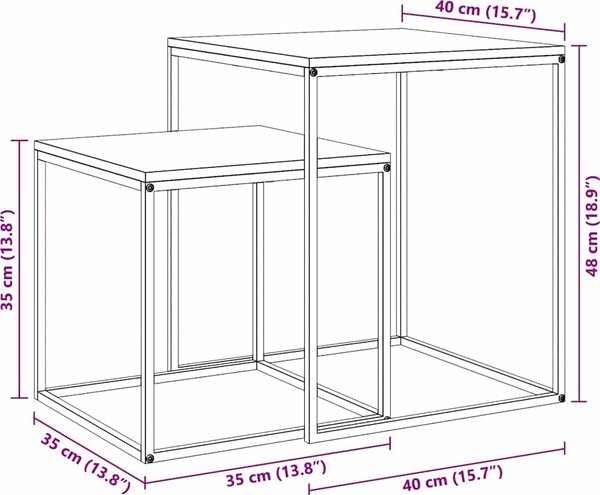 VidaXL Set konferenčních stolků 2 ks kompozitní dřevo a kov [343112] Barva: Černá