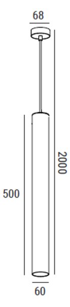 ZAHO Závěsné svítidlo STRAW, 1xGU10, v. 500 mm Barva: Bílá