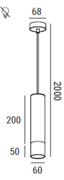 ZAHO Závěsné svítidlo STRAW 2C, 1xGU10, v. 250 mm Barva: Bílá-černá