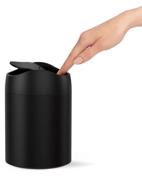 Simplehuman Mini odpadkový koš na stůl, 1,5 l, matná černá ocel, CW2100