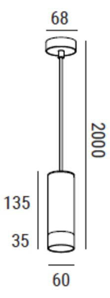 ZAHO Závěsné svítidlo STRAW 2C, 1xGU10, v. 170 mm Barva: Bílá-černá