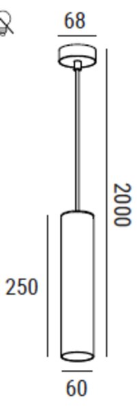 ZAHO Závěsné svítidlo STRAW, 1xGU10, v. 250 mm Barva: Bílá