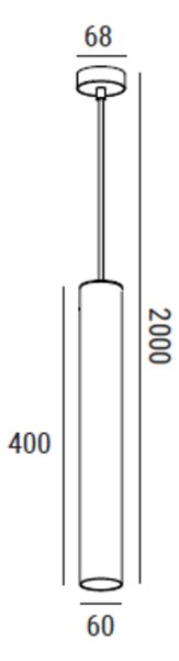 ZAHO Závěsné svítidlo STRAW, 1xGU10, v. 400 mm Barva: Bílá