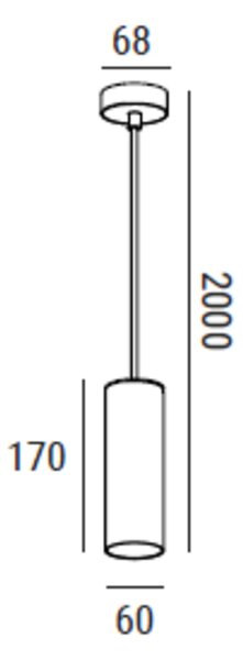 ZAHO Závěsné svítidlo STRAW, 1xGU10, v. 170 mm Barva: Bílá