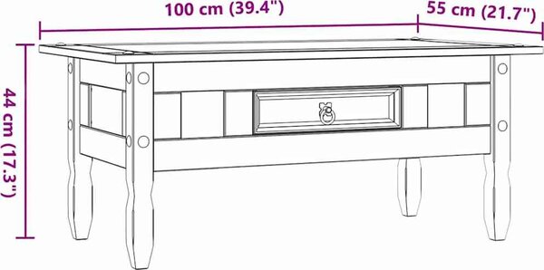 VidaXL Konferenční stolek mexická borovice Corona 100x55x44 cm [282625] Barva: Bílá