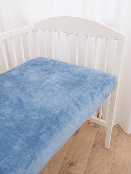 MK Lůžkoviny Prostěradlo mikroplyš Deluxe do postýlky 70 x 140 cm - nebesky modré