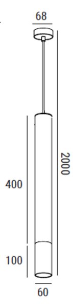ZAHO Závěsné svítidlo STRAW 2C, 1xGU10, v. 500 mm Barva: Bílá-černá
