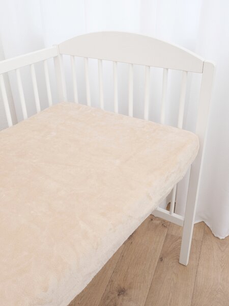 MK Lůžkoviny Prostěradlo mikroplyš Deluxe do postýlky 60 x 120 cm - mandlové