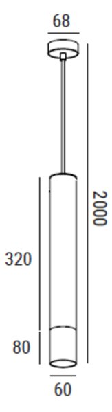 ZAHO Závěsné svítidlo STRAW 2C, 1xGU10, v. 400 mm Barva: Bílá-černá