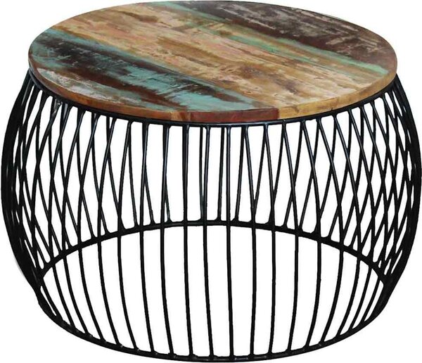 VidaXL Konferenční stolek kulatý masivní recyklované dřevo 68 x 37 cm [243300]