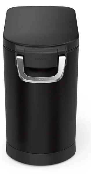 Simplehuman kontejner na 25 L granulí, 11-13 kg suchého krmiva, vzduchotěsný, černá ocel